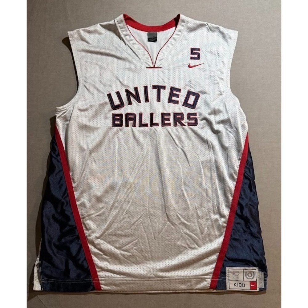 United Ballers J.‎ Kidd #5 Nike Jersey Mens Extra Large White Sleeveless.